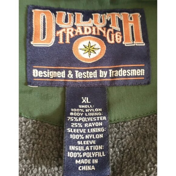 Duluth Trading Co. Men's Jacket Full Zip Green Nylon Fleece Lined Warm Coat - XL - Picture 9 of 9